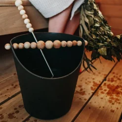 Hot Aarikka saunakiulu Nuppu musta/mänty