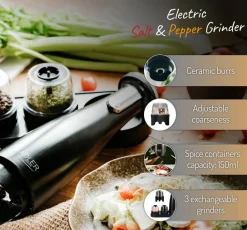 Discount Adler suola- ja pippurimylly elektroninen musta