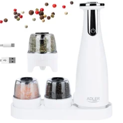 Online Adler suola- ja pippurimylly elektroninen valkoinen