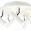 Aneta Lighting kattospotti Artic 5-os. valkoinen/kromi* Discount