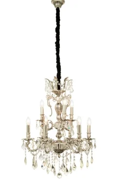 Aneta Lighting kristallikruunu Allington 9-os. antiikkihopea* Clearance