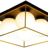 Aneta Lighting plafondi Astro 36 cm musta/kulta/opaalivalkoinen*