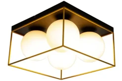 Aneta Lighting plafondi Astro 36 cm musta/kulta/opaalivalkoinen*