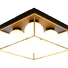 Sale Aneta Lighting plafondi Astro 28 cm musta/kulta/opaalivalkoinen
