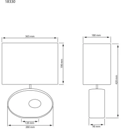 Aneta Lighting pöytävalaisin Ellipse musta/beige* Outlet