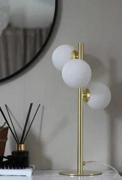 Discount Aneta Lighting pöytävalaisin Molekyl 3-os. mattamessinki