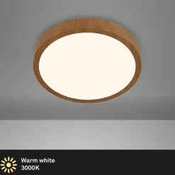 Hot Briloner Runa LED-plafondi Ø 28 cm puu