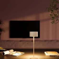 pöytävalaisin Serino IP44 ladattava hiekka*Calex Online