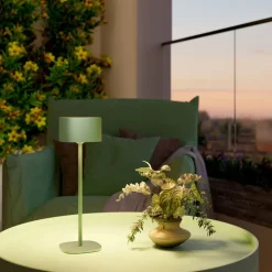 pöytävalaisin Serino IP44 ladattava vihreä*Calex Sale