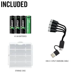 paristo AA USB-C 1.5V 4 kpl sis. latauskaapelin*Coast Discount