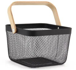 Best Create Home metallikori puukahvalla 24,5 cm musta