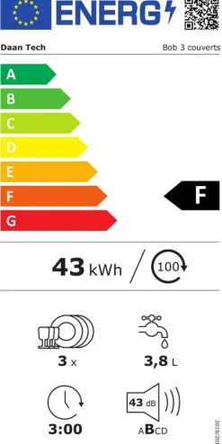 pöytäastianpesukone Bob musta*Daan Tech Outlet