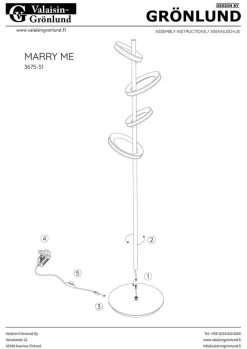 Design by Gru00f6nlund Design by Grönlund Marry Me lattiavalaisin 155 cm messinki