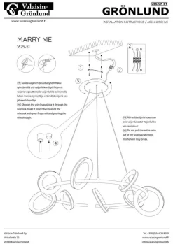 Design by Grönlund Marry Me kattovalaisin Ø75 cm messinki*Design by Gru00f6nlund Online