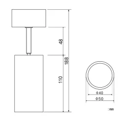 Design by Grönlund Minitube Spot kohdevalaisin valkoinen 4000K*Design by Gru00f6nlund New