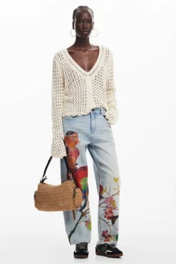 Hot Desigual neule 25SWJF23 1001 Luonnonvalkoinen