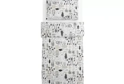 Kaverit Organic lasten pl+tl setti valk/kaakao 120x160/40x60*Familon