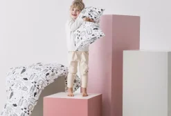 Kaverit Organic lasten pl+tl setti valk/kaakao 120x160/40x60*Familon