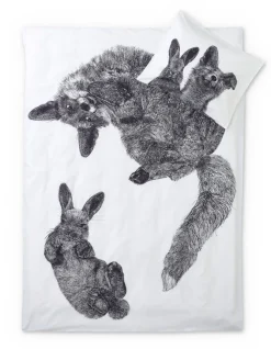 Outlet Finlayson pussilakanasetti Villipedot 150x210 cm musta/valkoinen