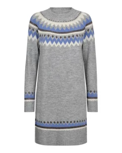 Online Freequent mekko FqMayfair-dress Medium grey mig w. Wedgwood / Harmaa-Sininen