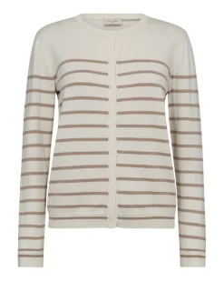 Freequent neuletakki FqPixie-cardigan Offwhite w. Simply Taupe