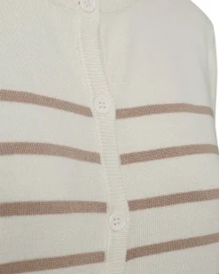 Freequent neuletakki FqPixie-cardigan Offwhite w. Simply Taupe