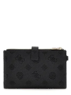 Outlet Guess lompakko Blo Cresidia II Slg Dbl Zip Orgnzr Blo Black logo