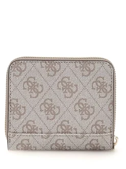 Sale Guess lompakko Dko Zamira Slg Small Zip Around Dko Dark Taupe Logo