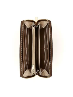 Clearance Guess lompakko Lou Eliette Logo Slg Lrg Zip Arnd Lou Latte Logo Multi