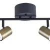 Clearance Heat kattospotti Gold Tube 2-osainen tanko kulta-musta
