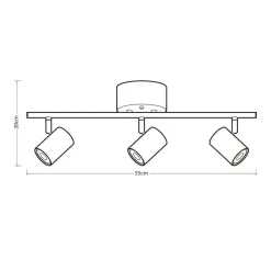 Outlet Heat kattospotti Gold Tube 3-osainen tanko kulta-musta
