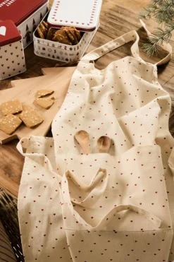 New IB Laursen esiliina punaisilla sydämillä