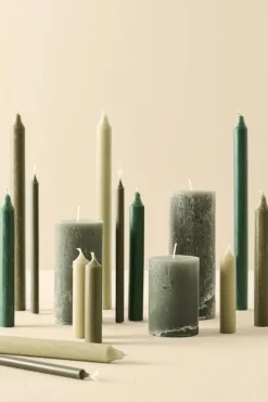 kruunukynttilä 29 cm rustiikki metsän vihreä*IB Laursen Hot