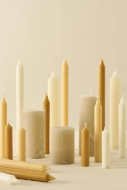 kruunukynttilä 29 cm rustiikki keltainen*IB Laursen Hot