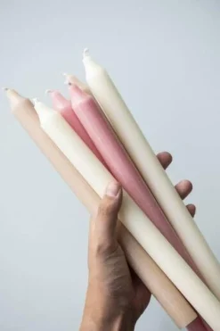 kruunukynttilä 29 cm rustiikki vaaleanpunainen*IB Laursen Best