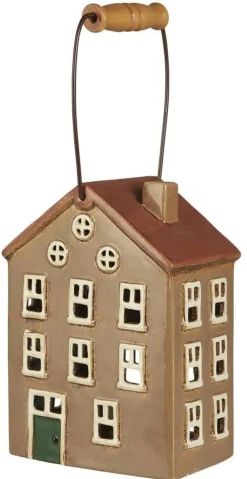 Discount IB Laursen talolyhty Nyhavn puukahvalla vihreä ovi