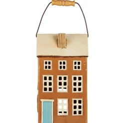 New IB Laursen talolyhty Nyhavn puukahvalla turkoosi ovi