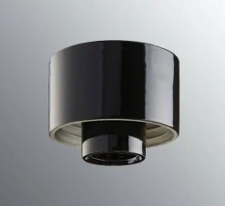 Ifö Electric posliinikanta suora, musta, kierre 84,5 mm,*Ifu00f6 Electric Outlet