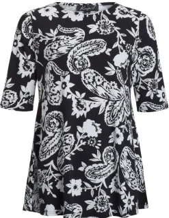 Online Kaija S trikoopaita Rinas BLACK/ WHITE