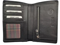 Outlet Koski Pystymallinen nahkalompakko Musta