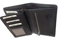 Outlet Koski Pystymallinen nahkalompakko Musta