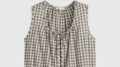 Discount Levi's toppi Luella Sl Blouse 0001 Milo Plaid Egret