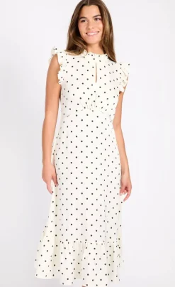 mekko Polka Dot Satin Midaxi*Little Mistress Hot