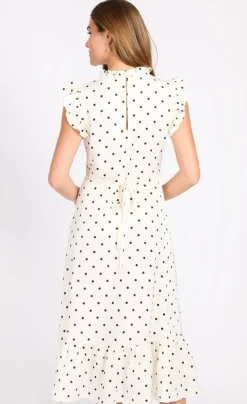 mekko Polka Dot Satin Midaxi*Little Mistress Hot