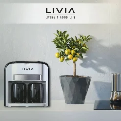 kahvinkeitin 2 kuppia mustavalkoinen*Livia Best