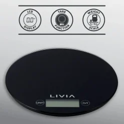 Outlet Livia keittiövaaka pyöreä musta