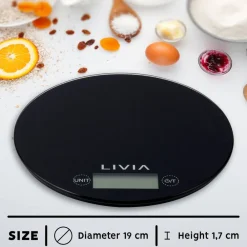 Outlet Livia keittiövaaka pyöreä musta