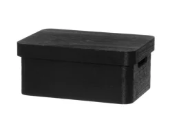 puulaatikko kannella 30x21x13 cm musta*4Living Sale