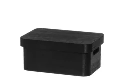 puulaatikko kannella 25x17x11 cm musta*4Living New