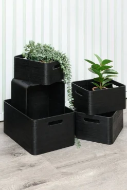 Discount 4Living puulaatikko 32x24x16,5 cm musta
